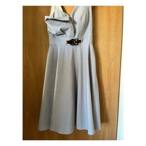 Elegant Gray Belted Dress